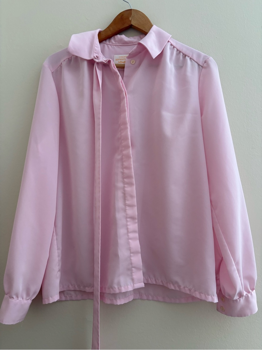 Vintage Pendleton Light Pink Tie-Neck Blouse Jacket
